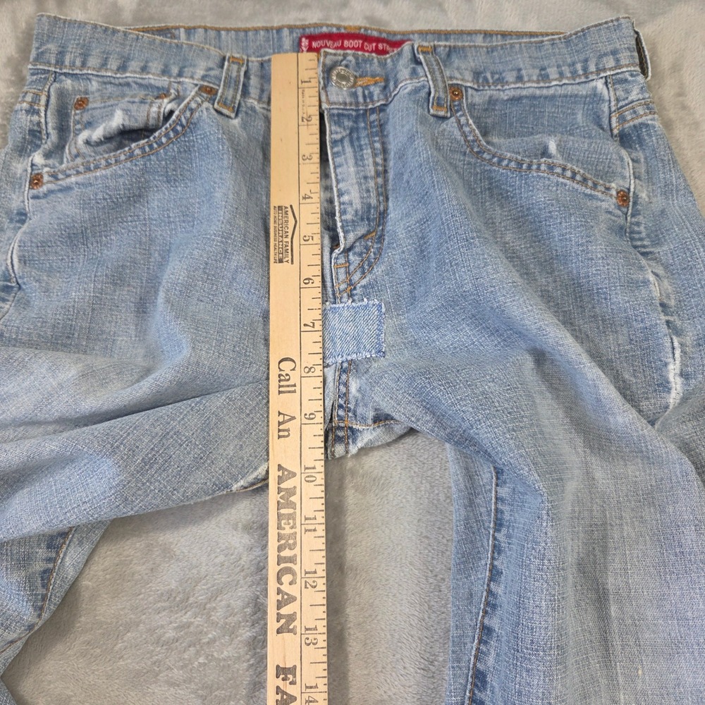 Levis 515 Nouveau Boot Cut Stretch Jeans Womens 6 Short Light Wash Blue Low Rise - Picture 3 of 8